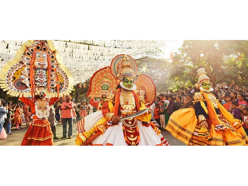 Scenes from Cochin Carnival as a part of New Year Celebrations in Kerala
